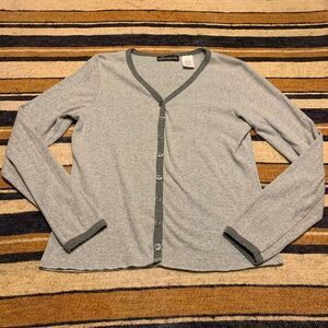 No Boundaries Vintage Sweater Cardigan Grey Y2K 90s Large Lightweight Large‎